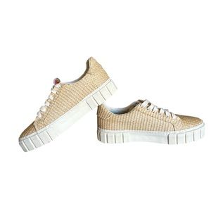 Farm Rio Straw Platform Low-Top Sneakers. Size EU 39 (US 8)
